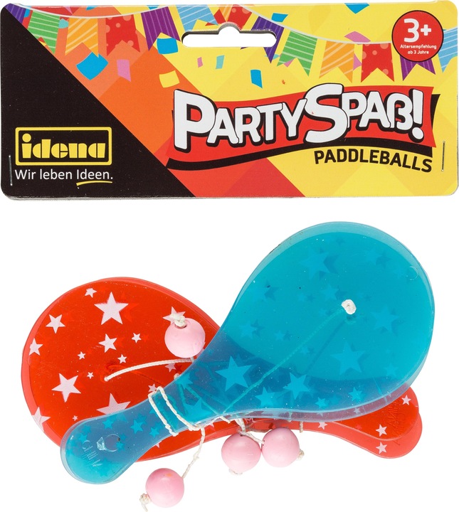 Productafbeelding Idena Party Fun Paddleballs 4 stuks