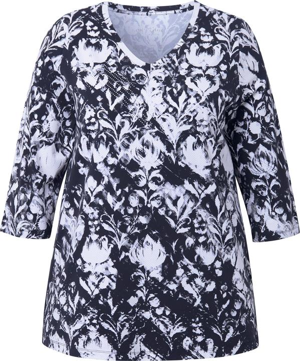 Produktbild Ulla Popken Shirt, Ziersteine, A-Linie, V-Ausschnitt, 3/4-Arm (54)