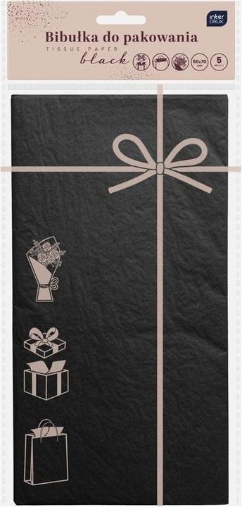 Produktbild Interdruk Verpackungsseidenpapier 50x70cm, 5 Blatt, schwarz (5x)