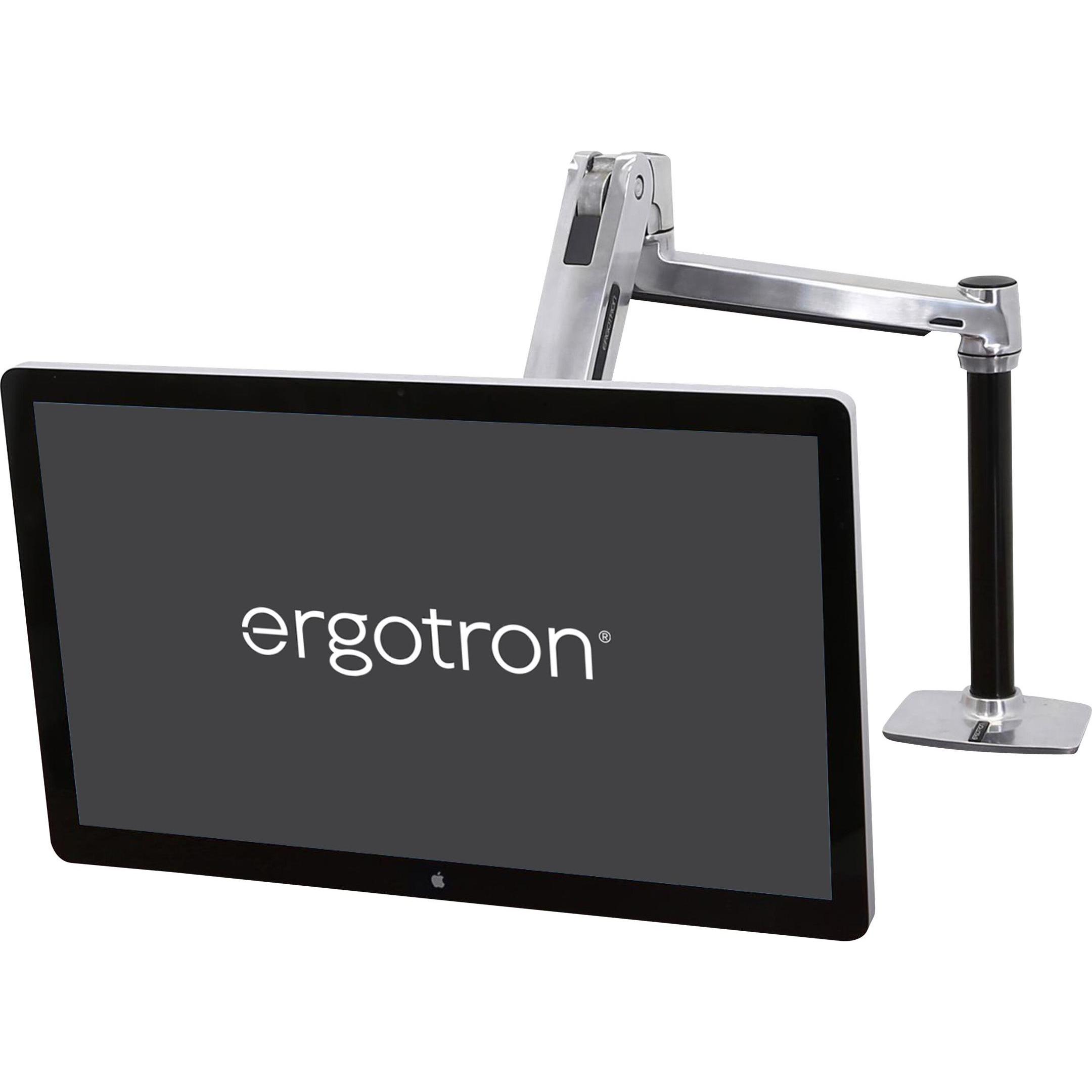 Ergotron LX Monitor Arm mit patentierter CF-Technologie (Tisch, 42"), Monitor Halterung, Silber