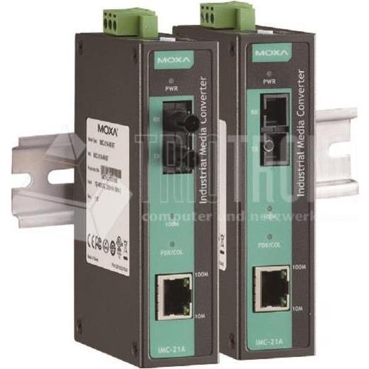 Thumbnail - Moxa MEDIA CONVERTER 10/100MTx (RJ45 (1x)), Netzwerkadapter, Schwarz, Blau