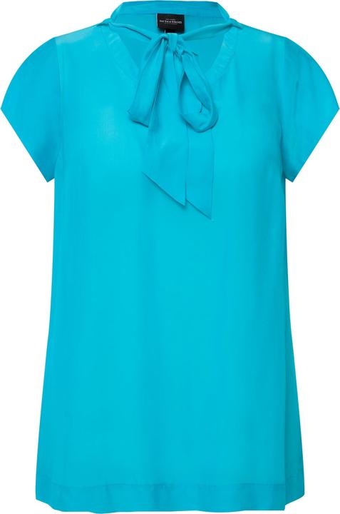 Produktbild Ulla Popken Bluse, Seidenmix, Schluppe, Stehkragen, Halbarm (54)