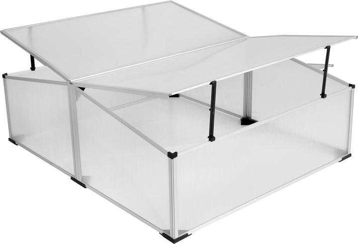 Produktbild Mojawo Frühbeet mit Doppeldach Gewächshaus Treibhaus Alu 120x100x40/30cm