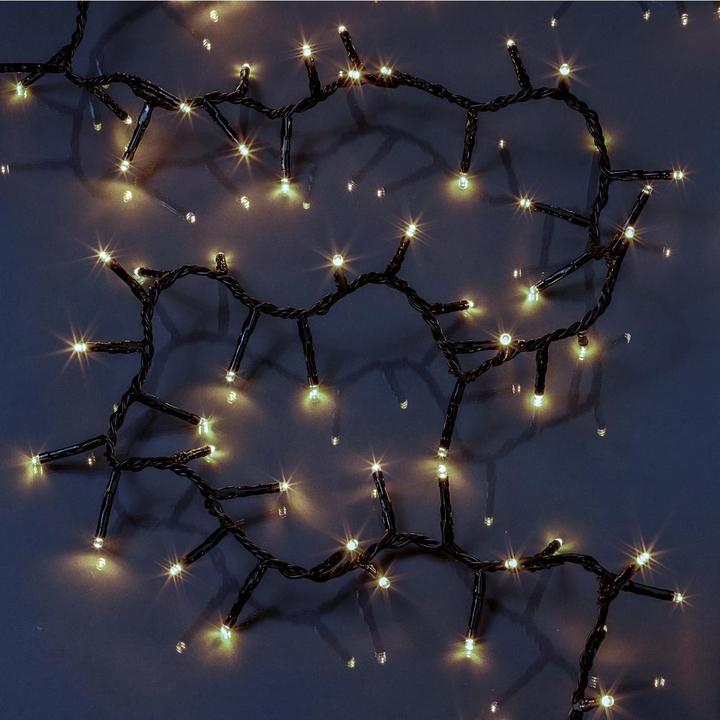 Hellum Chaîne lumineuse extérieure à LEDs I 15,98m 800 Chaîne lumineuse à LEDs blanc chaud avec minuterie (15.98 m)