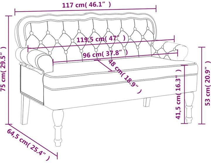 Produktbild vidaXL Bank (119.50 cm)