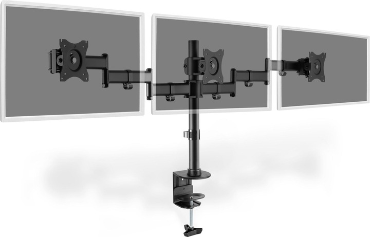 Image du produit Digitus Support de moniteur triple avec fixation par pince (Tables, 27")