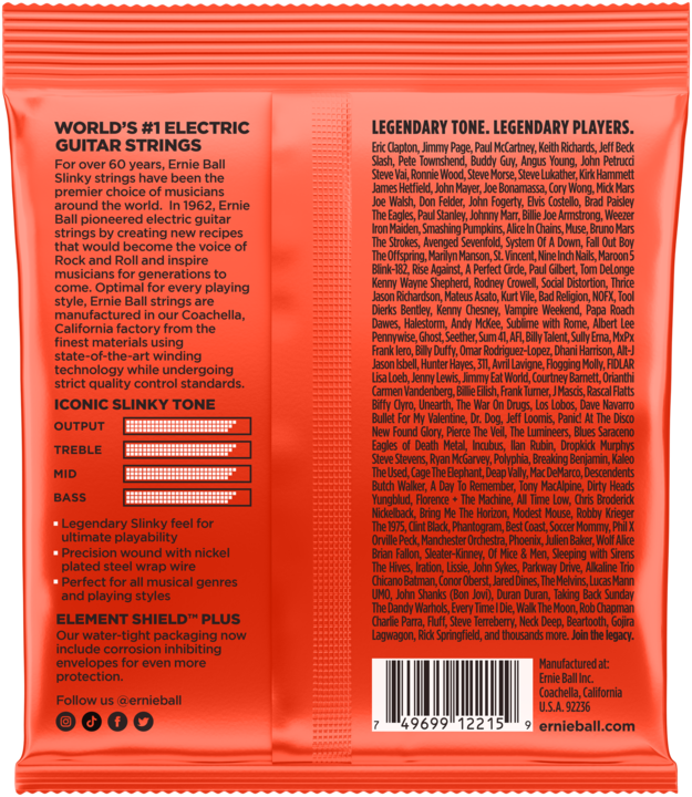 Image du produit Ernie Ball Maigrichon en haut, lourd en bas, Slinky (6 x, Guitare électrique, 0.05")
