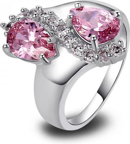 Produktbild Hermex versilberter Ring mit Rosa Saphir / Zirkonia - Gr. 60 / Size 9 (60)