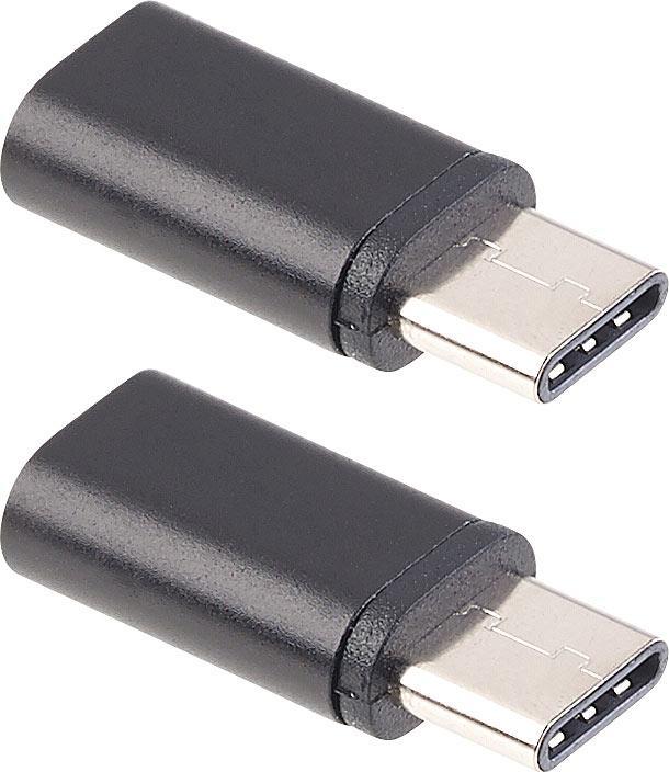 Produktbild Pearl 2er-Set USB-Adapter mit Typ-C-Stecker auf Micro-USB-Buchse (USB Typ C, Micro USB)