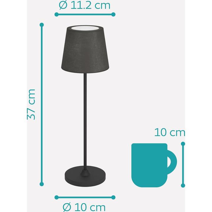 Produktbild EGLO LEONERO - Tischleuchte mit Akku (300 lm)