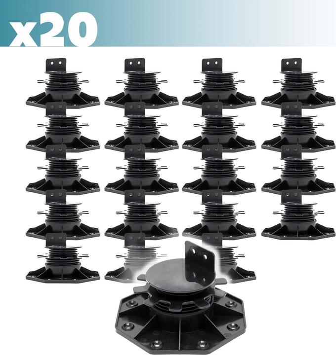 Actual product image XPOtool Corner Support Feet Set of 20 2700kg Capacity Feet Adjustable in Height 33-64mm Terrace (20 x)