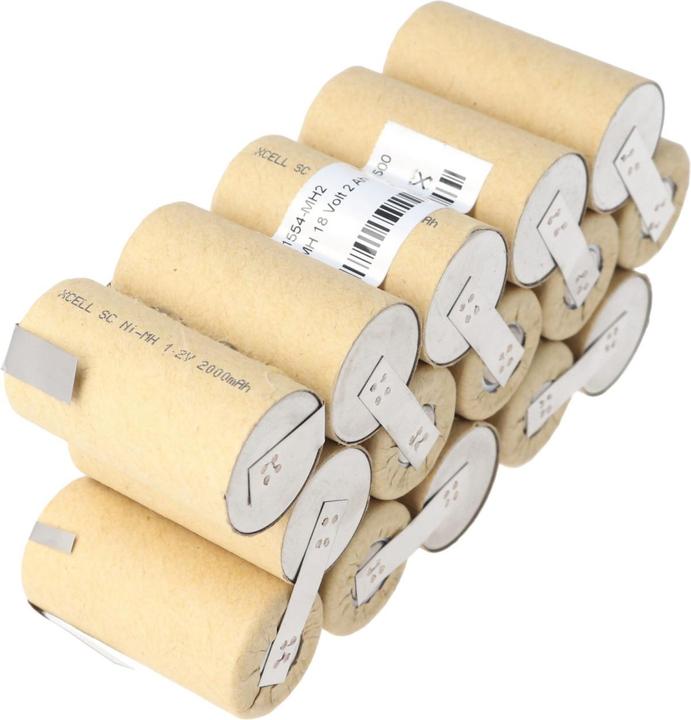 Immagine prodotto AccuCell Batteria per utensili senza alloggiamento per l'auto-installazione (15 pz., 2000 mAh, Accumulatore di carica elettrica)