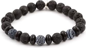 Produktbild Beneto Beaded bracelet made of lava stone and howlite MINK63 - Length: 17 cm (L) (17 cm, Howlite, Lava Stein)