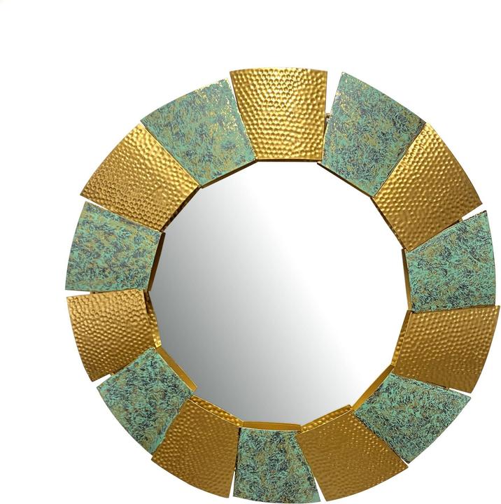 Actual product image FineBuy Wall mirror hallway mirror round metal 63 cm mirror hallway hanging mirror (63 x 63 cm)