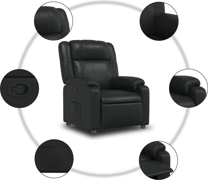 Produktbild vidaXL Relaxsessel Schwarz Kunstleder,Farbe: Schwarz,Material