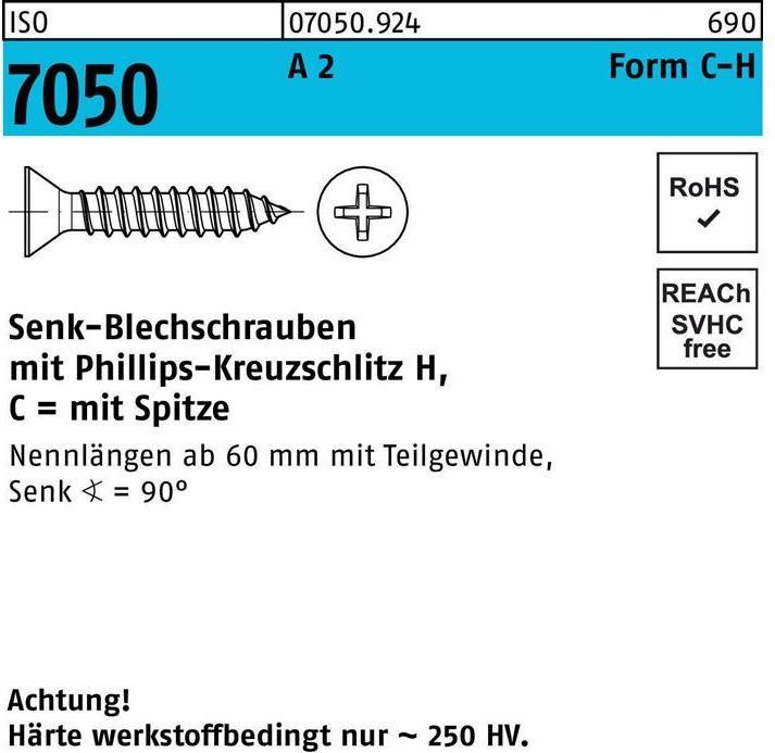 Actual product image Self-tapping screw ISO 7050 SEKO w.point/cross recess-PH 4.8 x 22 -C-H A 2 (500 Screws per piece)