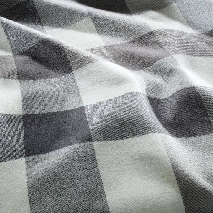 Produktbild Fleuresse gewebte Edelflanell Bettwäsche Lech Karo grau (Bettwäsche Set, 135x200 cm + 80x80 cm)