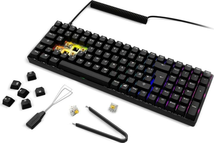 Actual product image Sharkoon SGK50 S2 PBT bk Gateron GPRO Yellow EN (DE, Cable, Wireless)