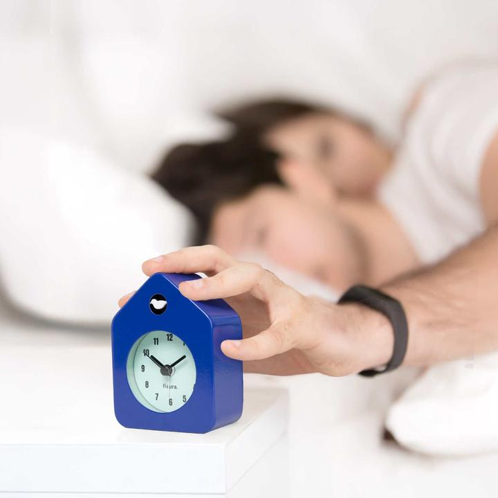 Actual product image Fisura MINI HOUSE ALARM CLOCK blue