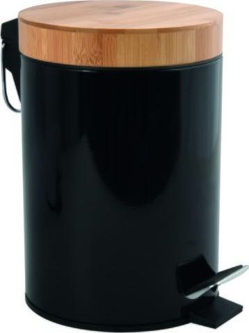 Image du produit MSV Poubelle Aza 3l Noir Avec Couvercle En Bamboo (3 l)