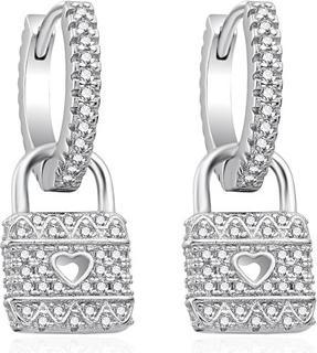 Immagine prodotto Agato - Beautiful silver earrings 2 in 1 Locks AGT-E139KW (Argento)