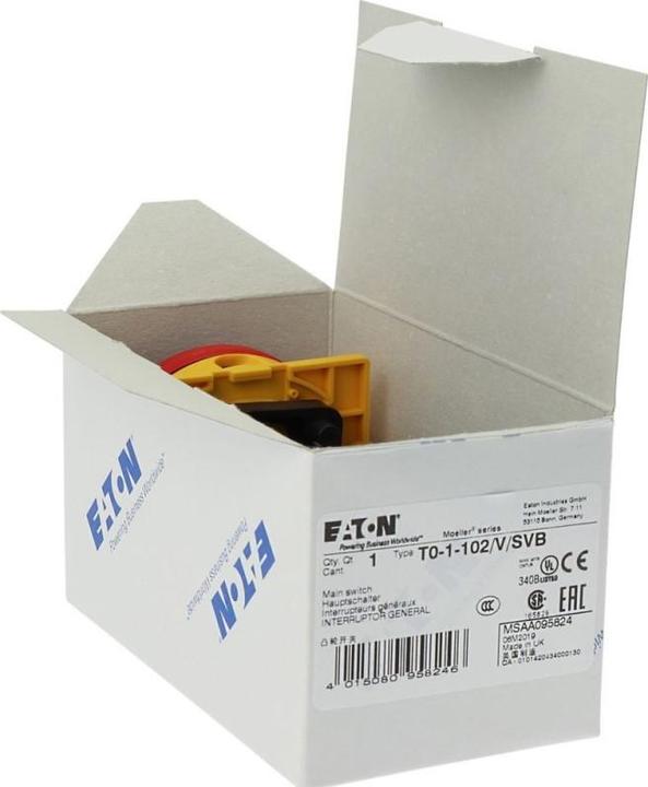 Actual product image Eaton Main switch, T0, 20 A, intermediate construction, 1 95824