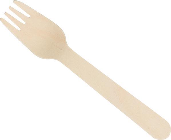 Actual product image Multi Wooden fork waxed 16cm (100 pcs.)