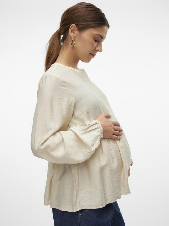 Actual product image Mamalicious Regular fit Mandarin collar Elasticated cuffs Balloon sleeves Top Blouse (XS)
