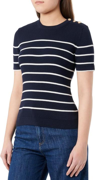 Image du produit GANT Geribbeld Breton C-Neck, evening blue (S)