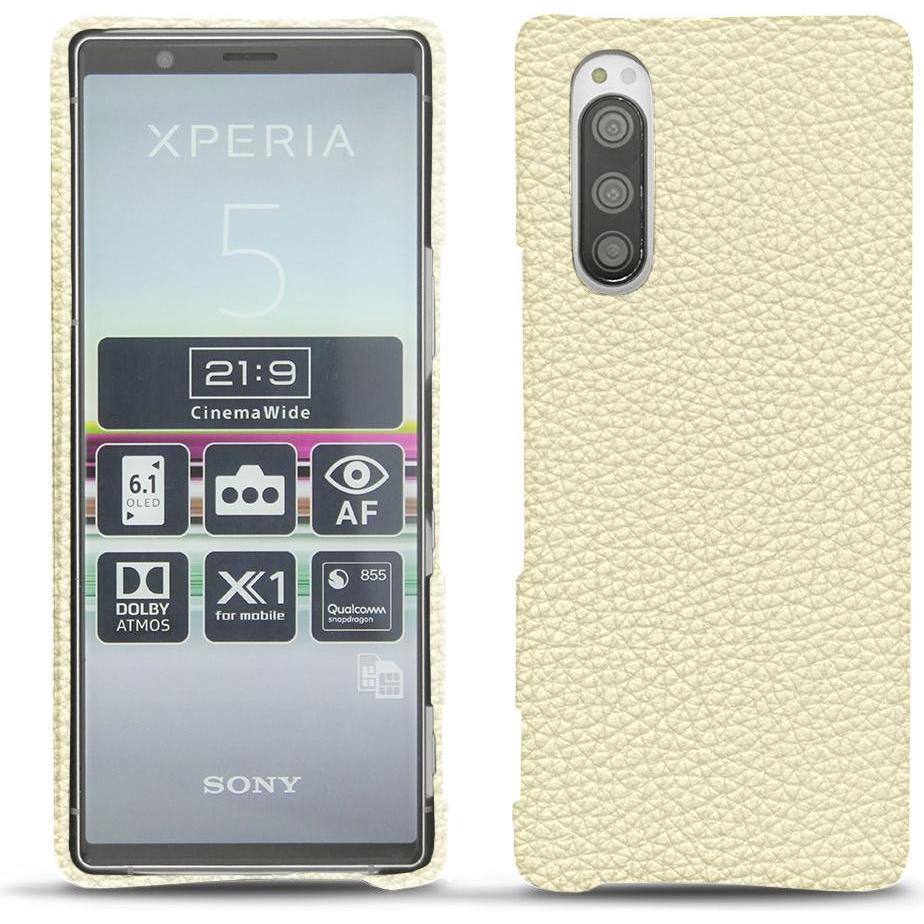 Noreve Lederschutzhülle (Sony Xperia 5), Smartphone Hülle, Weiss