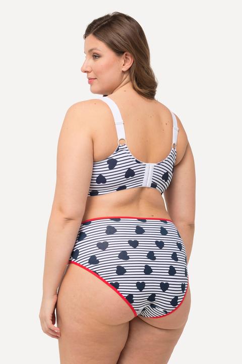 Image du produit Ulla Popken Soutien-gorge de maintien, sans armatures, imprimé coeurs/rayures - bonnet C-D (115 C)