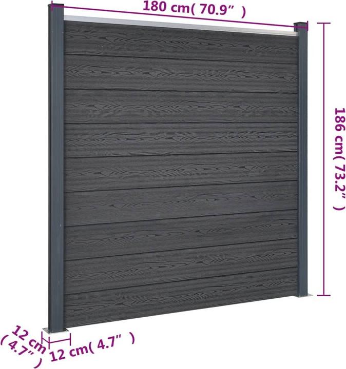 Produktbild vidaXL Zaunelement-Set WPC