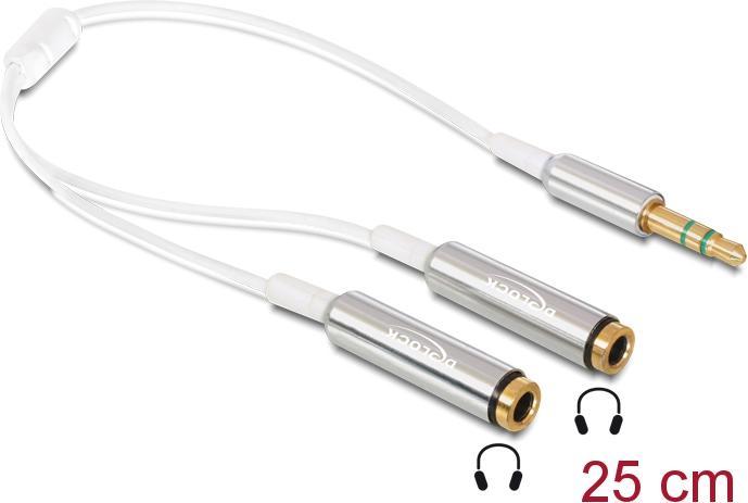 Actual product image Delock Splitter jack 3,5 mm - 2x jack socket (0.25 m, 3.5mm jack (AUX))