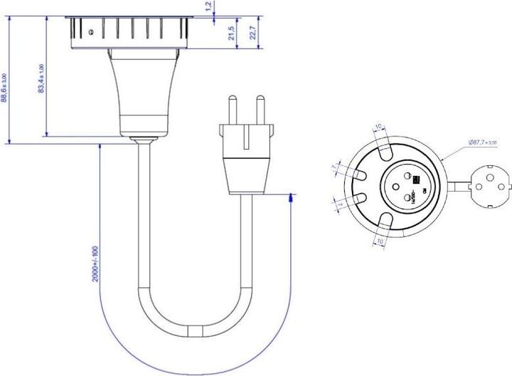 Actual product image Bachmann 938.002 LOOP IN 1xUTE 4xKBD sw 2.0m CEE7/7 (1 x, CEE 7/5, 2 m)