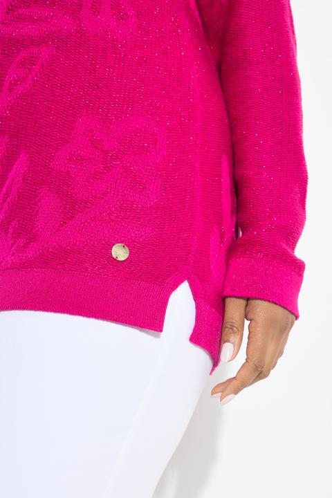Produktbild Ulla Popken Pullover, Jacquard-Muster, V-Ausschnitt, Langarm (50, 52)