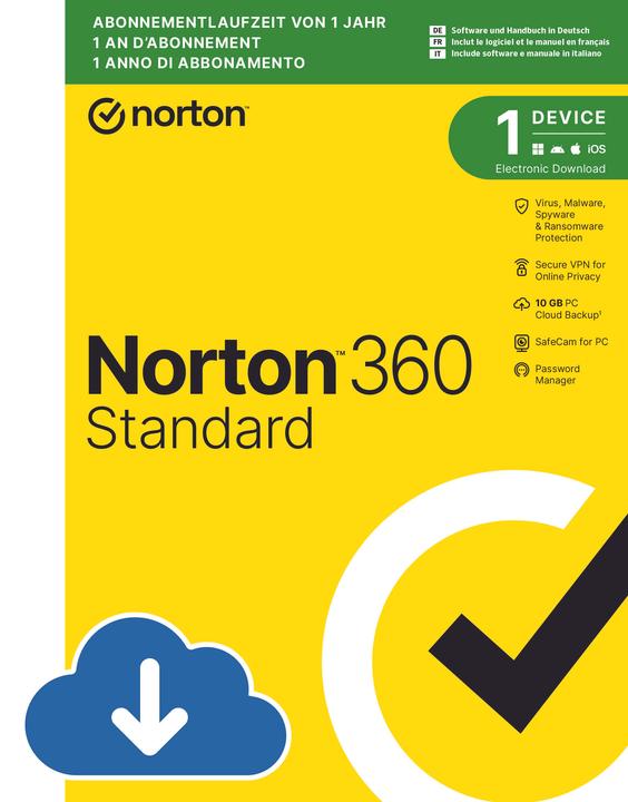 Immagine prodotto Norton 360 Standard (10GB) (1 Utente, 1 Dispositivi/Utenti, 12 mesi)