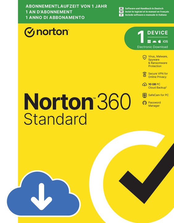 Produktbild Norton 360 Standard (10GB) (1 User, 1 Geräte/User, 12 Monate)