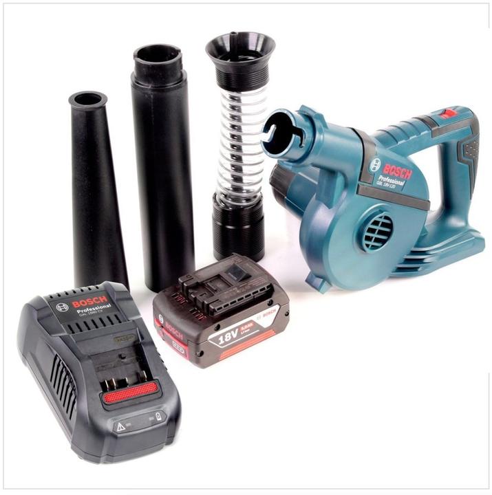 Produktbild Bosch Professional Bosch GBL 18 V-120 Akku Gebläse Laubbläser mit 1x Bosch GBA 18V 5,0 Ah Akku + GAL 1880 CV Ladegerät (Akkubetrieb, Werkstattgebläse)