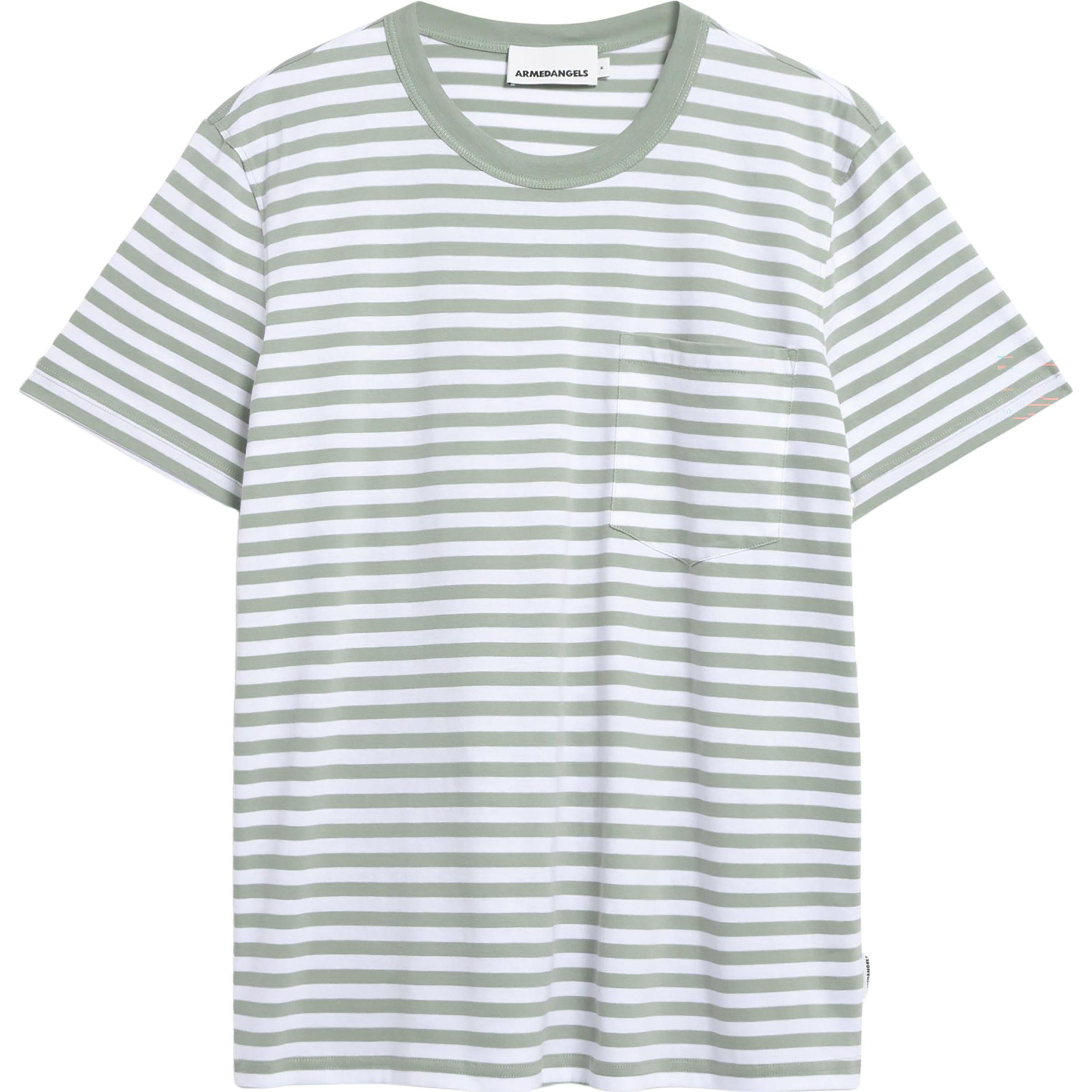 Armedangels, Herren, Shirt, Maarkos Pocket Stripes, Grün, (XXL)