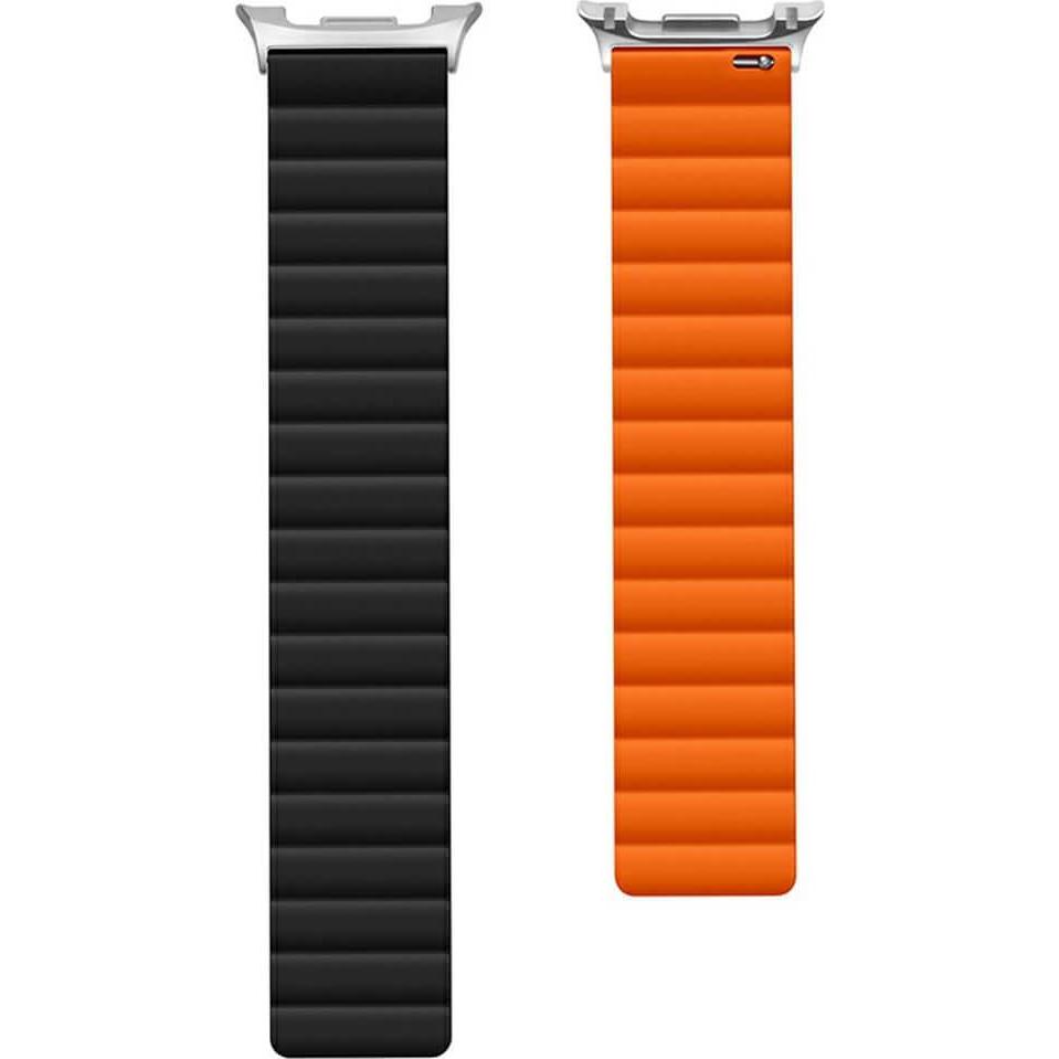 Cover-Discount Samsung Galaxy Watch 8 / Galaxy Watch 8 Classic - Silikon Ersatzband (Silicone), Cinturini per orologi, Arancia, Nero
