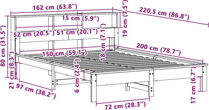 Image du produit vidaXL Bettrahmen (150 x 200 cm)