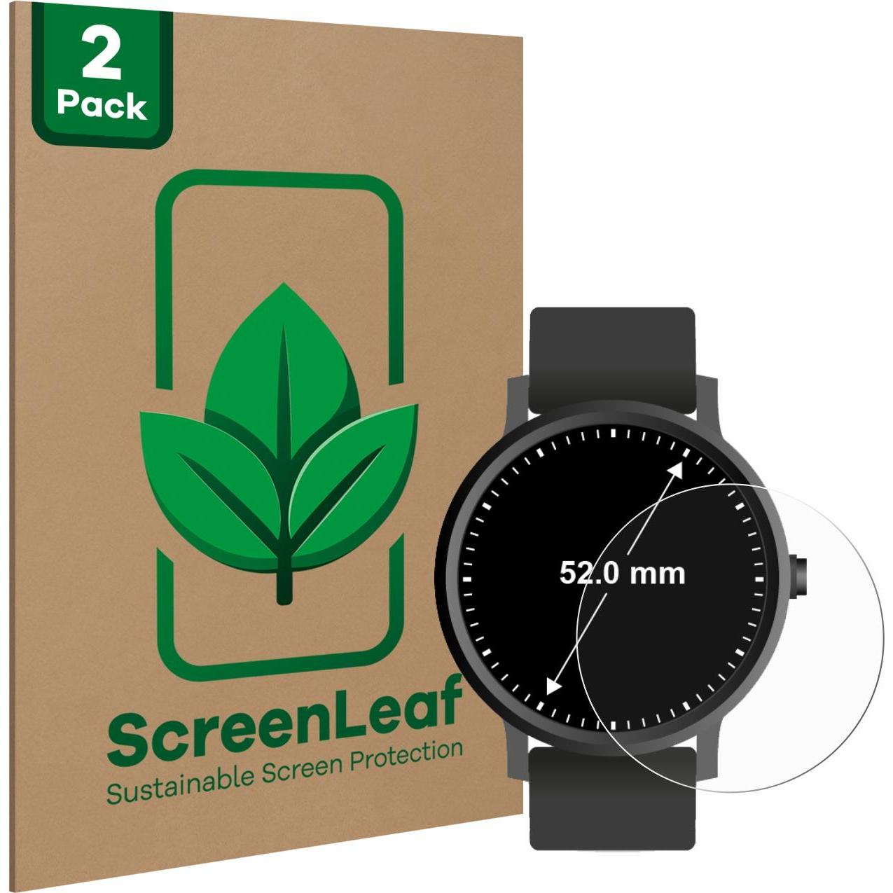 ScreenLeaf Schutzfolie nachhaltiger Displayschutz Displayschutzfolie Folie Klar Transparent, Smartwatch Schutzfolie, Tra...