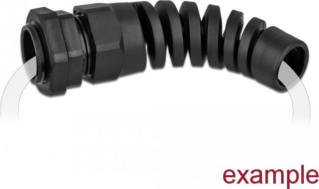 Produktbild Delock Kabelverschraubung mit Zugentlastung PG7 schwarz (Kabelschlauch)