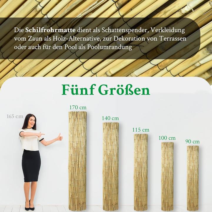 Image du produit Novatool Balkon Sichtschutzmatte Flexibles Design für Gartenzaun und Terrasse 115x600 cm Schilf Schutz vor Bl (600 cm)
