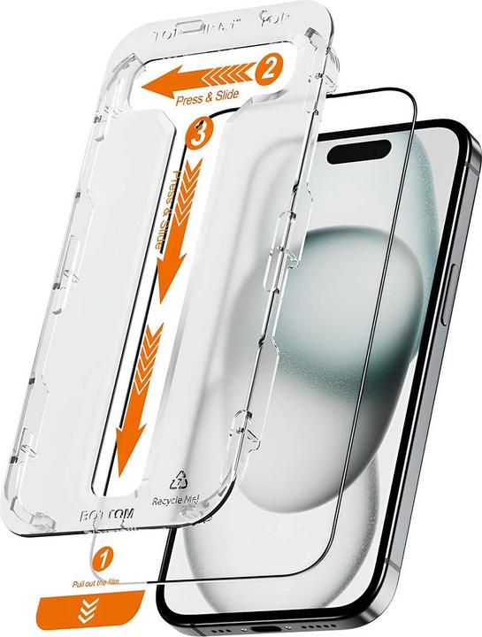 Actual product image Crong EasyShield 2-Pack - iPhone 15 Pro Max armoured glass (2 pieces) (2 pcs., Apple iPhone 15 Pro Max)