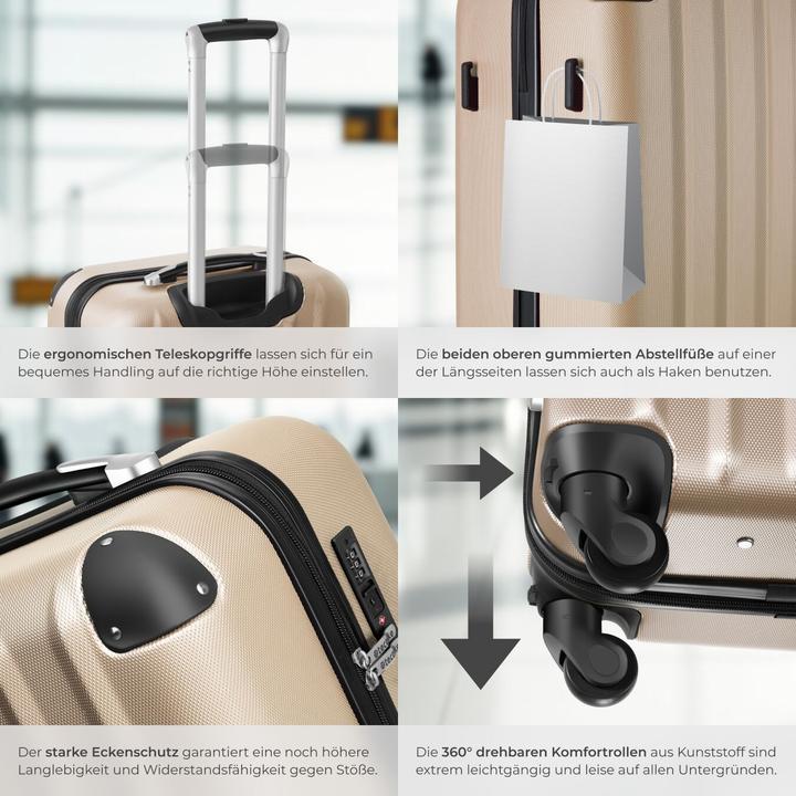 Produktbild tectake Hartschalenkofferset 3-tlg. (95 l)