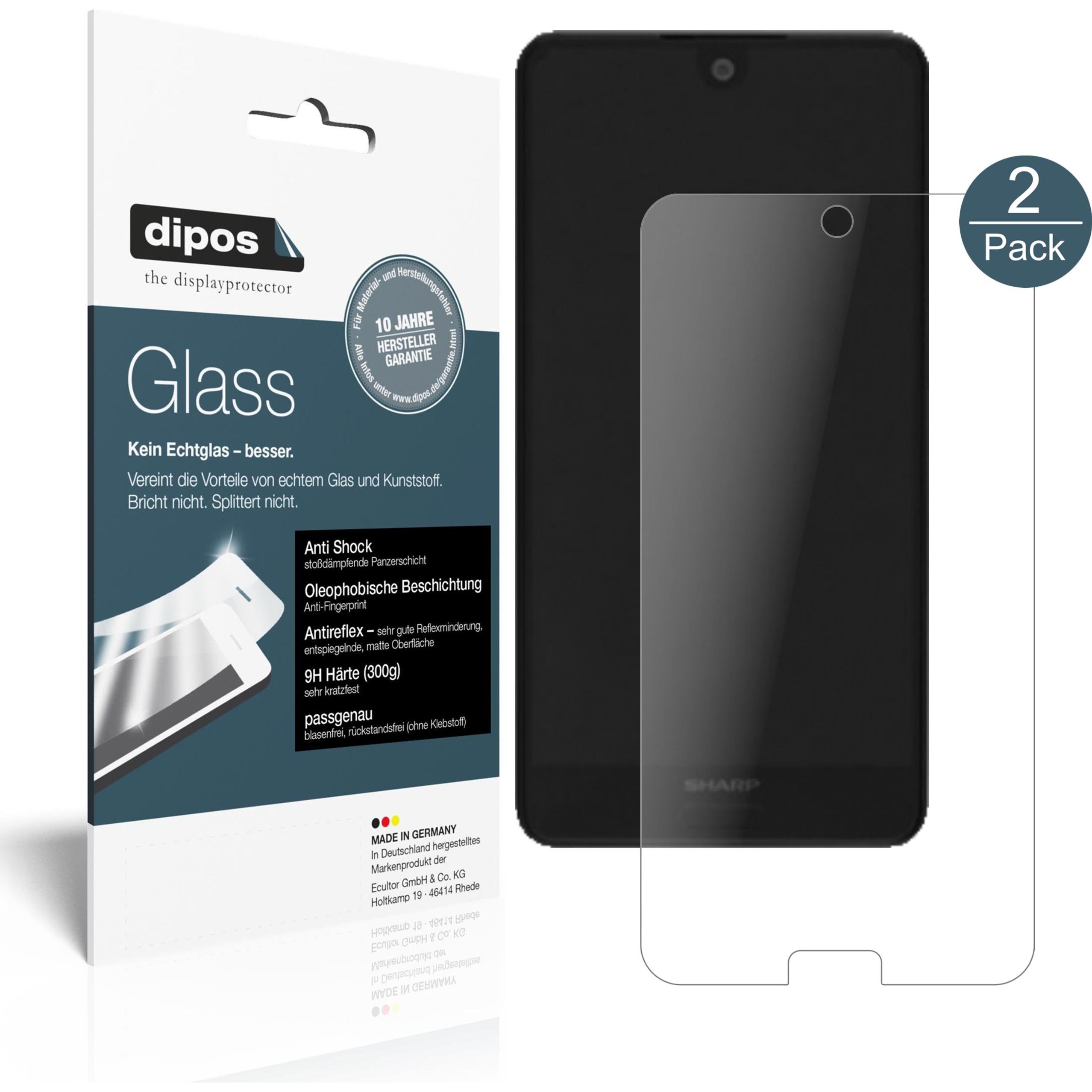 Dipos Displayschutz Anti-Shock (2 Stück, Sharp Aquos C10), Smartphone Schutzfolie, Transparent