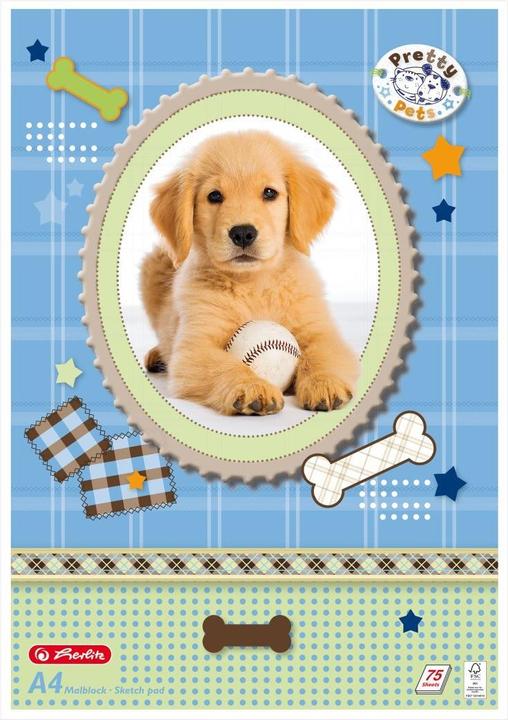 Actual product image Herlitz Pretty Pets colouring pad DIN A4, 70 gsm, 75 sheets (A4, Plain, No binding)