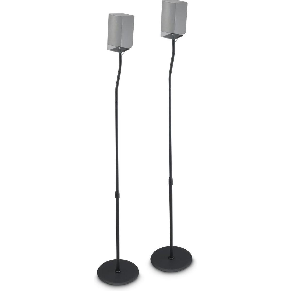Hama Supporto per altoparlanti (Cavalletto, Regolabile in altezza), Stativo + Montaggio a muro per altoparlanti, Nero