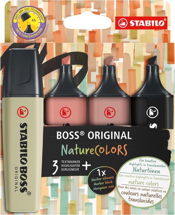 Productafbeelding STABILO BOSS NATUUR KLEUREN - Markeerstift (kleur gesorteerd, 5 mm, 3 x)